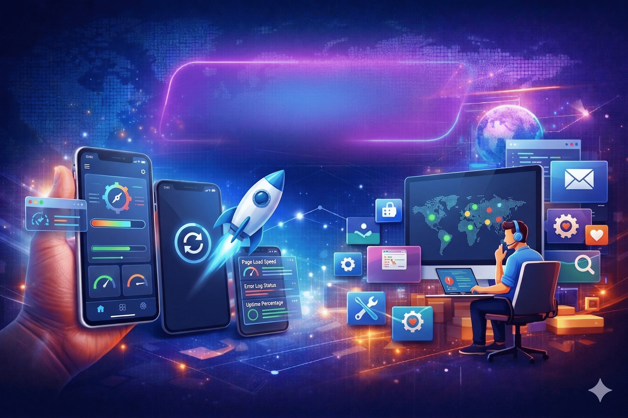 Website and application maintenance and technical support